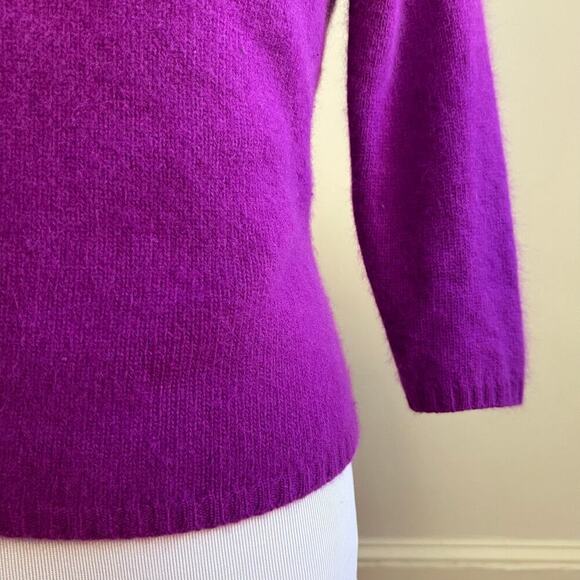 Vintage Y2K Rafaella Angora and Lambs Wool Cowl Neck 3/4 Sleeves Sweater Small - Picture 4 of 8